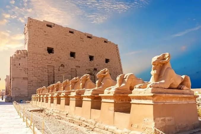 Avenue of sphinxes at Karnak Temple in Luxor