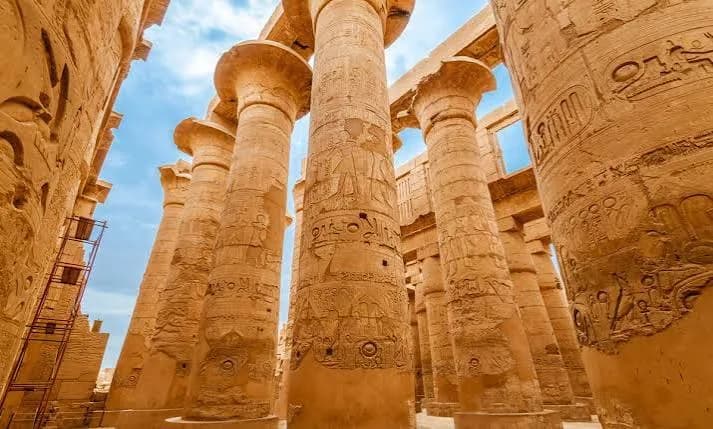 Ancient columns at Karnak Temple